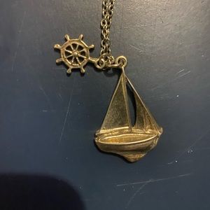 Sailboat nautical charm necklace